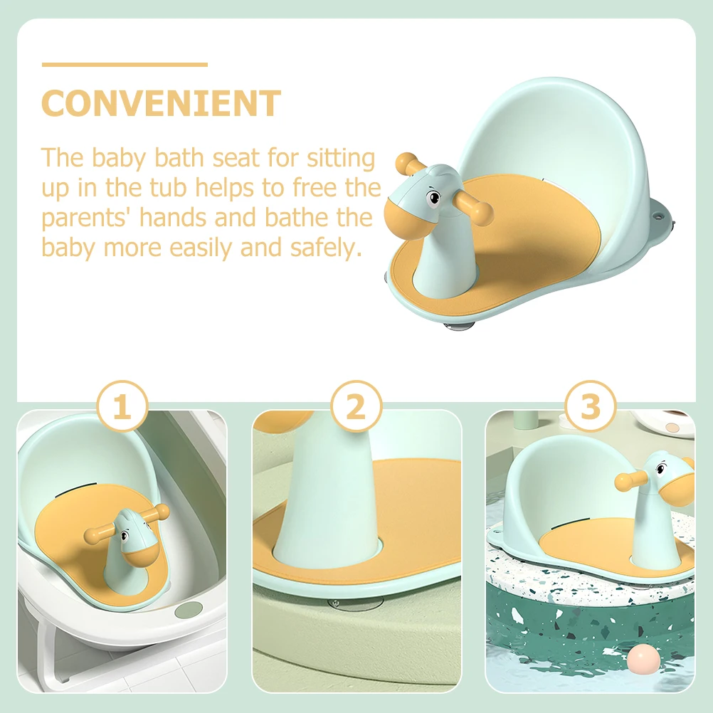 

Baby Bath Seat for Newborn Toddler PP Bathtub Chair Safe Sturdy Bathe Seat with Suction Cups Free Hands Lying Tub for Infant
