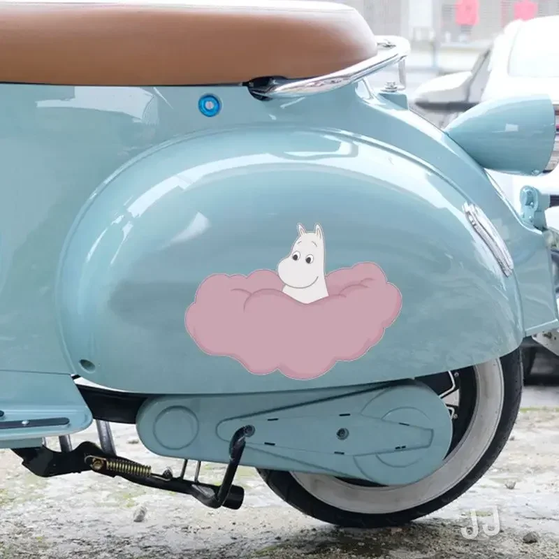 M-Moomins Cute Cartoon Waterproof Car Stickers Scratch Cover Decor Decals for Vehicle Doors Lovely Pattern Decorative Sticker view 4