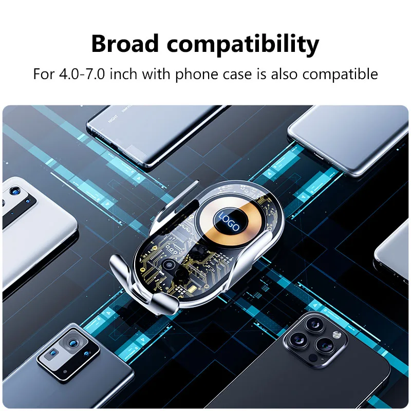 Car Mobile Phone Holder Air Outlet Mount Base Navigation Wireless Charger Infrared Induction Bracket For iPhone Samsung Xiaomi