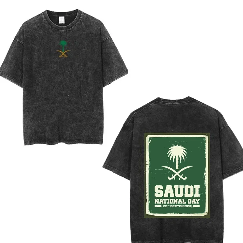 Saudi National Day T-shirt 23 September 1932 T-shirts Summer Vintage T-shirts King of Saudi Arabia Tshirts Y2k Streetwear Tshirt