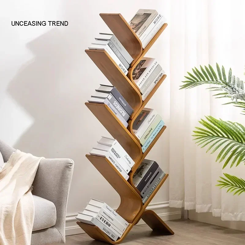 Living Room Curved Tree Shape Desk Bookcase Desktop Subject Books Shelf Bathroom Organizer Library 선반진열대 Storage Cabinet