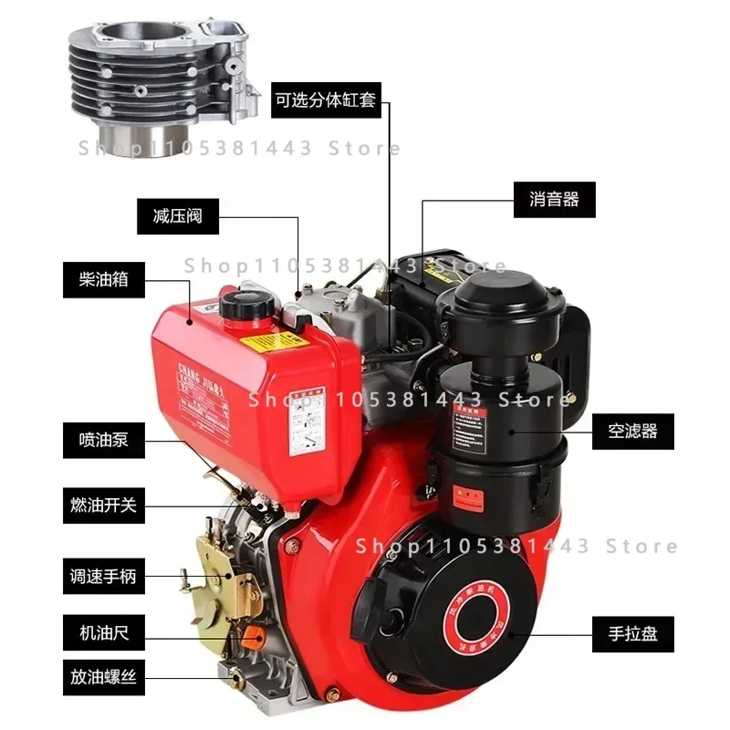 

186FA 188 192 Single cylinder air-cooled 195 die-sel engine 6 9 10 12 15 horsepower micro tiller head