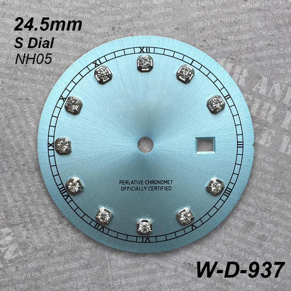 24.5 mm S Logo Diamond Dial Suitable For NH05 Japan Movement Sunburst High Quality Watch Modification Accessories