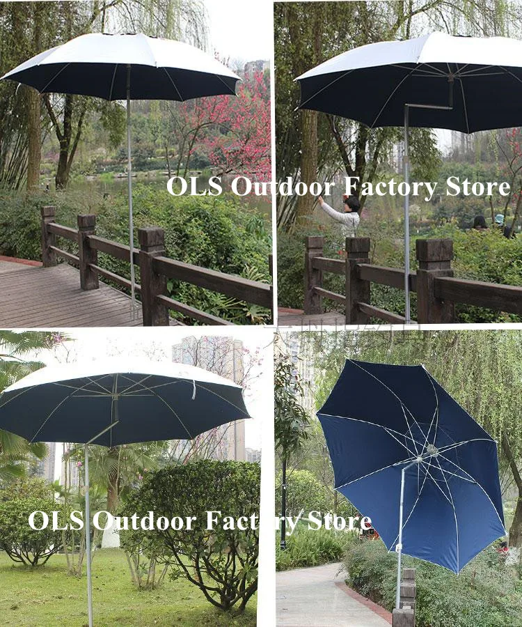 Outdoor Camping Fishing Umbrella with Wall Cloth Apron 2-2.2m Large Foldable Rain Proof Sun Shade Beach Umbrella Awning Shelter