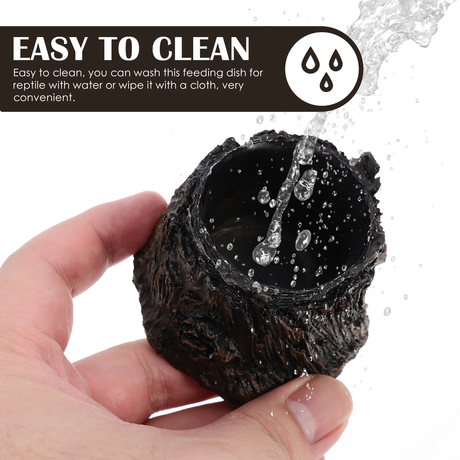 الراتنج وعاء الماء طبق الماء الزواحف سطح أملس وعاء التغذية للزواحف الملتحي التنين خزان الملحقات داخلي سحلية الغذاء #1