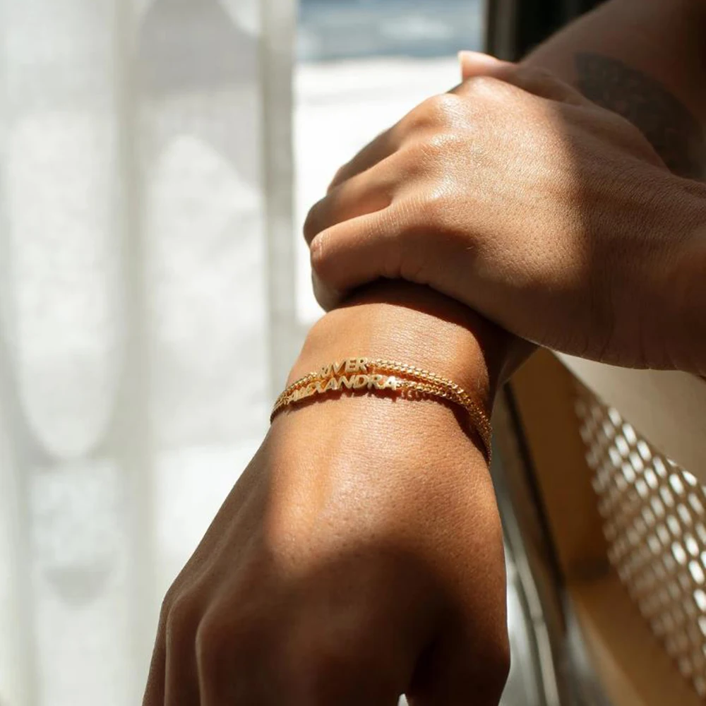 سوار اسم مخصص، مجوهرات اسم شخصي، قلادة شخصية، هدية شخصية، هدية عيد الحب