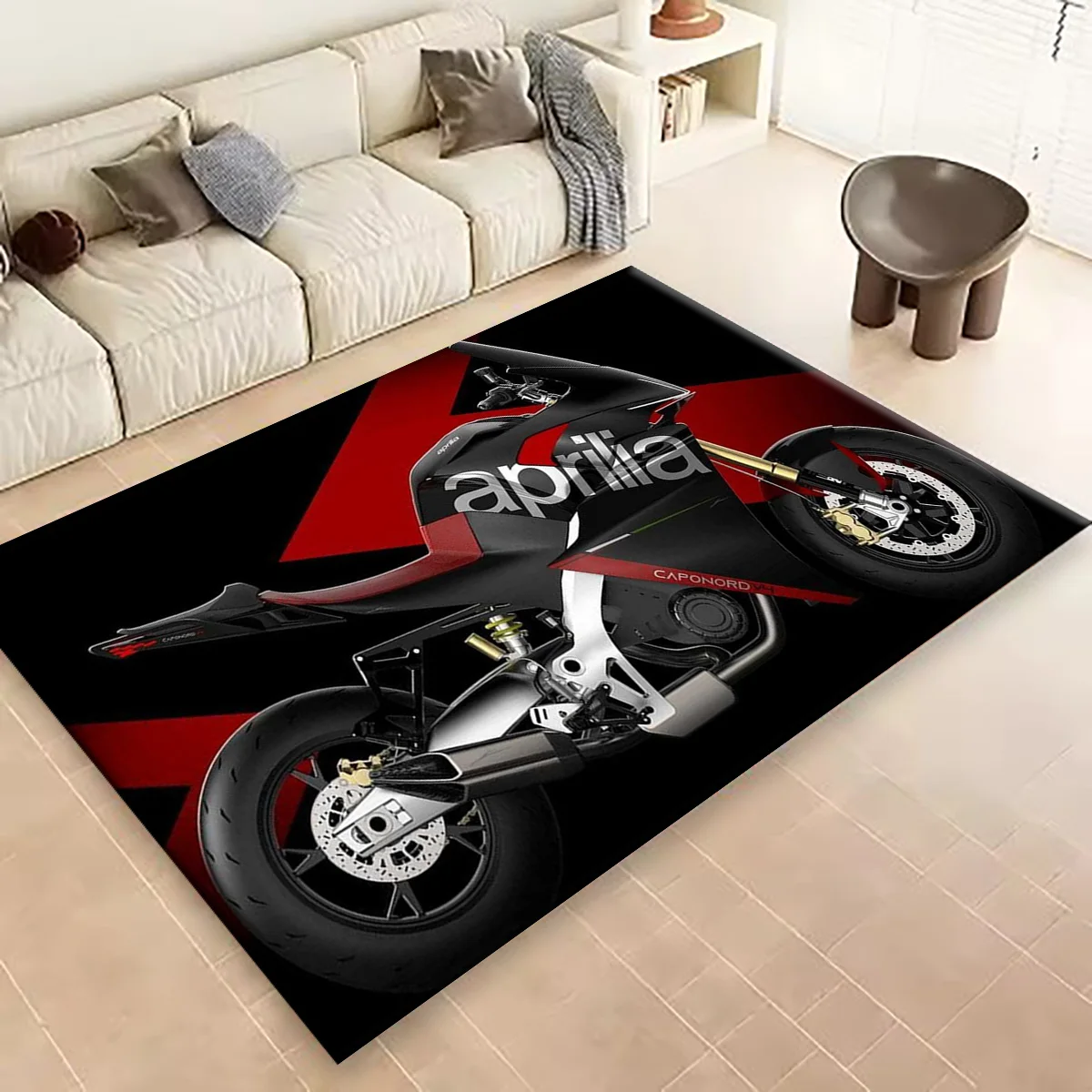 A-Aprilia Motor Printed Carpet Non -slip Multi Function carpet Living Room Rugs Entrance Floor mat Home Kitchen Hallway Decor