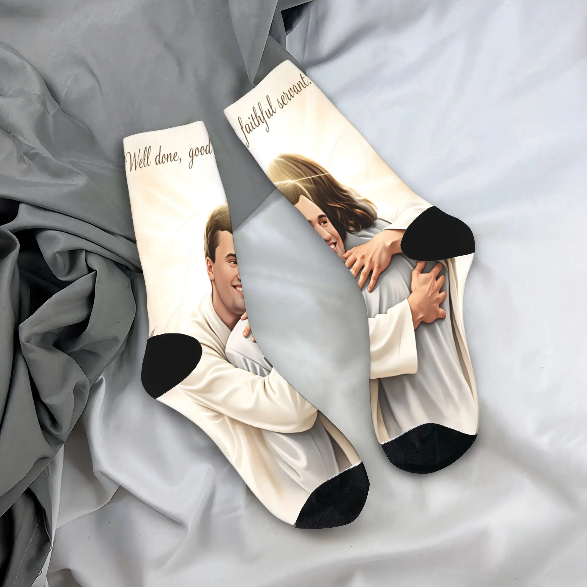 

Charlie Kirk Faithful Servant Hug Art Носки Осенние чулки Ретро Пара Теплые мягкие носки Дизайнерские антибактериальные носки для скейтборда