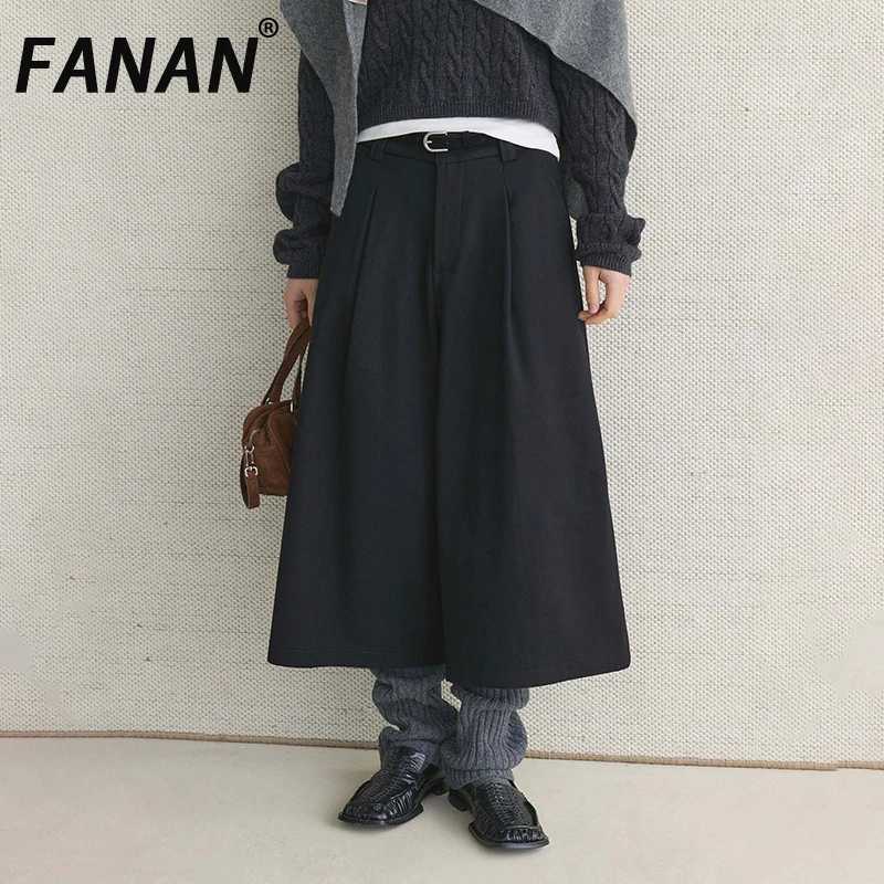 

FANAN офисные женские толстые теплые брюки для женщин, прямые брюки с высокой талией, элегантная женская одежда, плотная теплая зима 2024, новинка