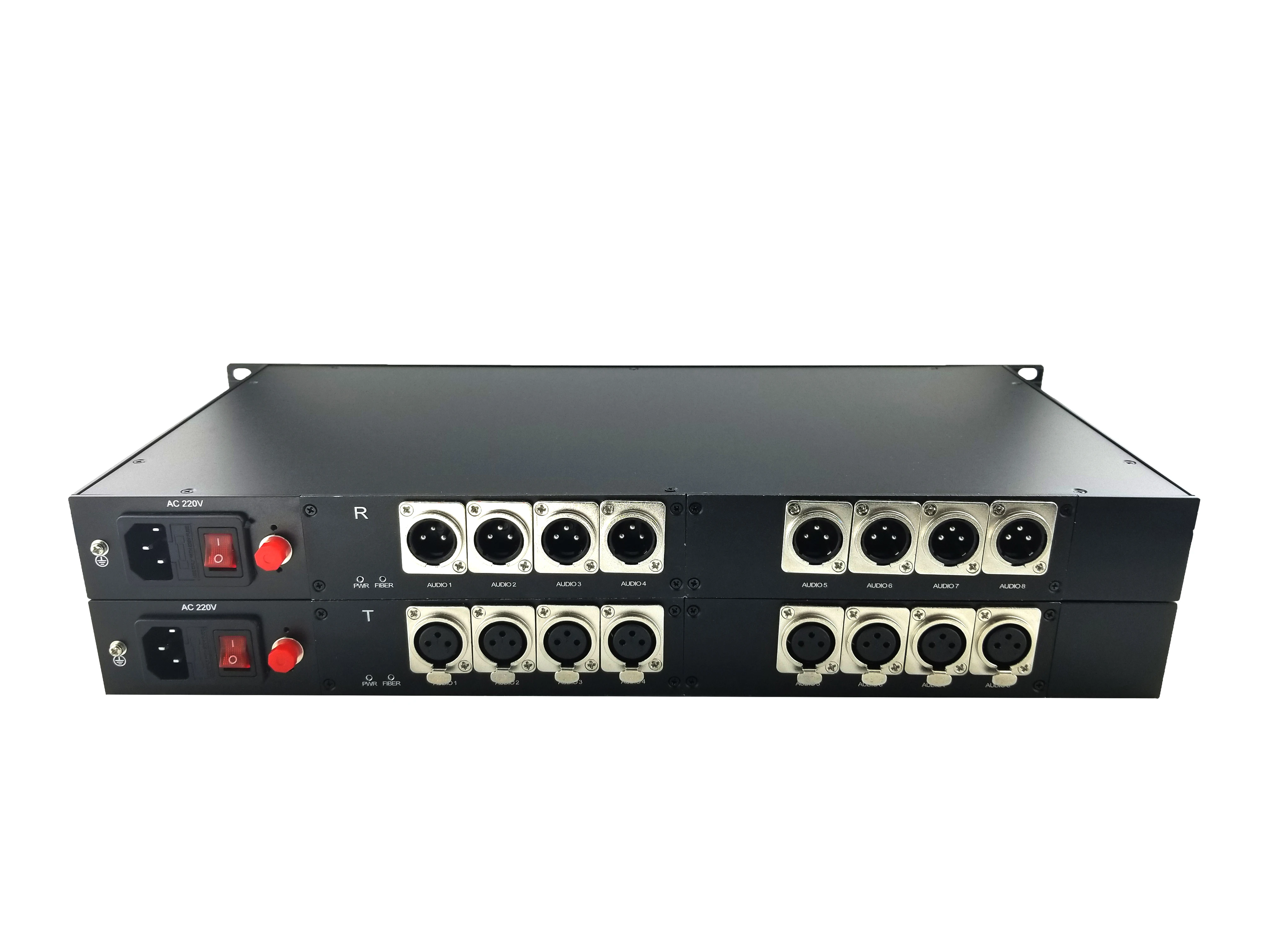 Convertitore audio XLR bilanciato a fibra a 8 canali SM FC Montaggio su rack
