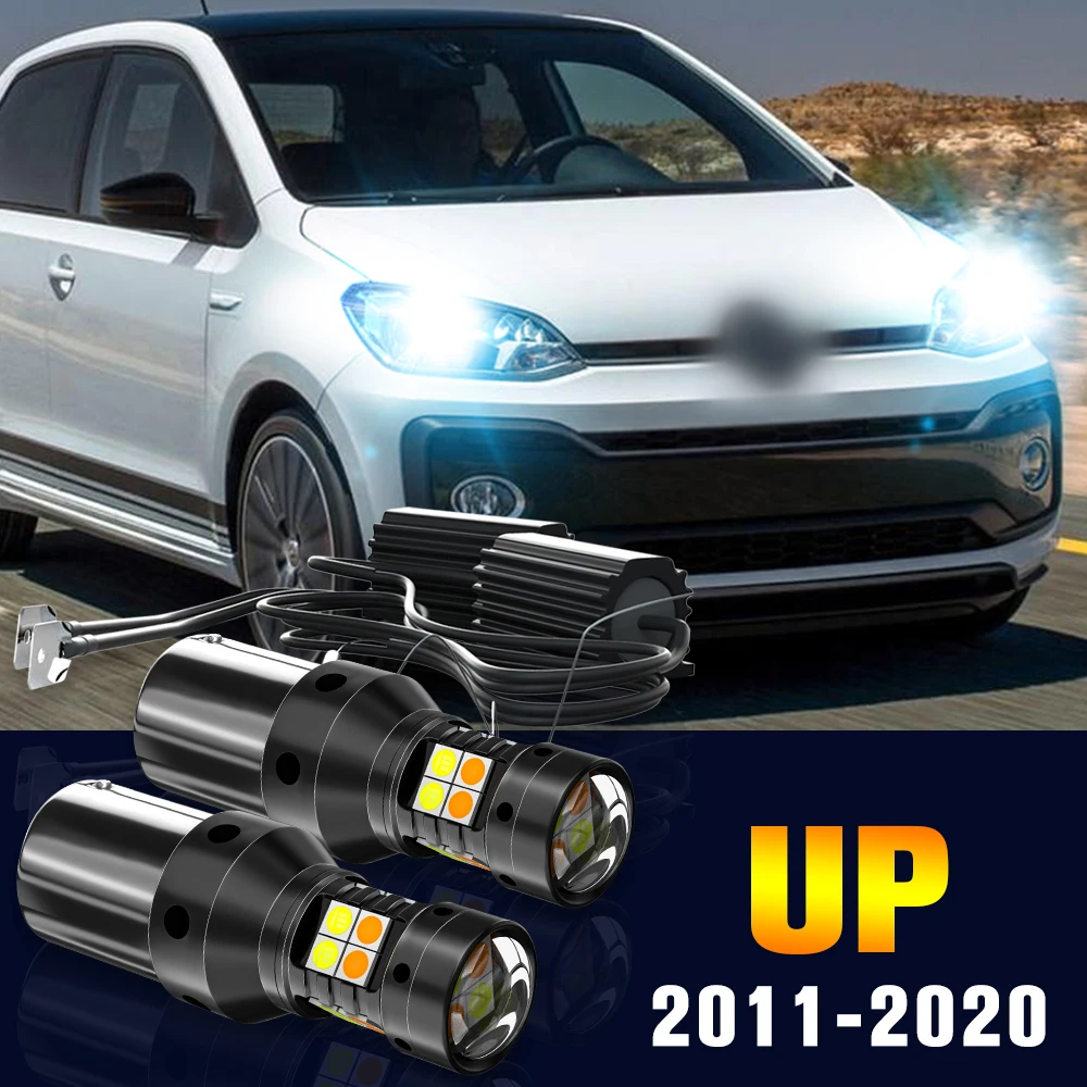 

2pcs LED Dual Mode Turn Signal+Daytime Running Light DRL Lamp For VW UP 2011-2020 2012 2013 2014 2015 2016 2017 2018 Accessories