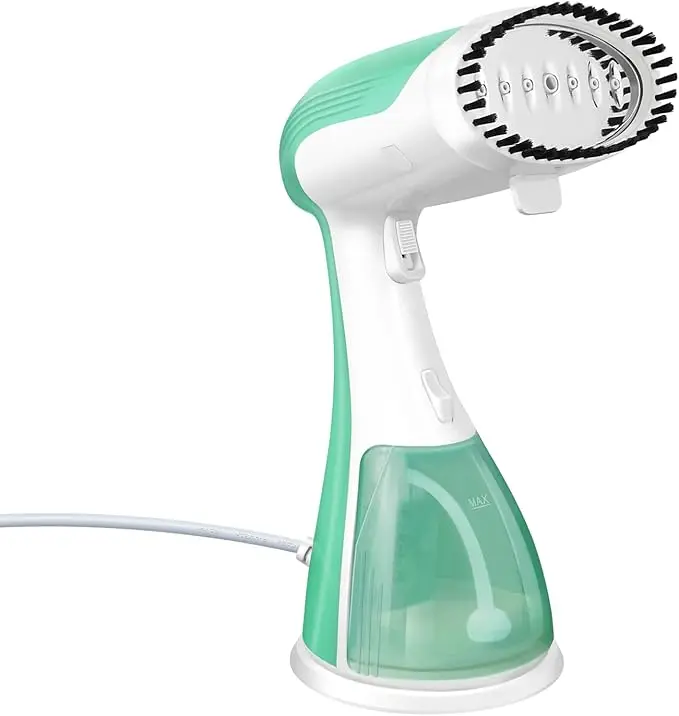 مكواة بخار للملابس المحمولة، مكواة بخار محمولة للملابس مع وظيفة مضادة للتجاعيد، تسخين سريع لمدة 30 ثانية، مكواة بخار قوية بقدرة 1500 وات،