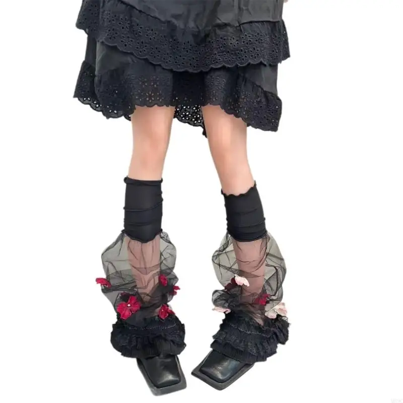 

M89C Soft Stretchy Leg Warmer Girls Transparent Wide Leg Quick Wear For Summer