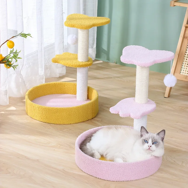 Cats Hemp Post Butterfly Jumping Trees Playing and Climbing Towers for Cat Kitty