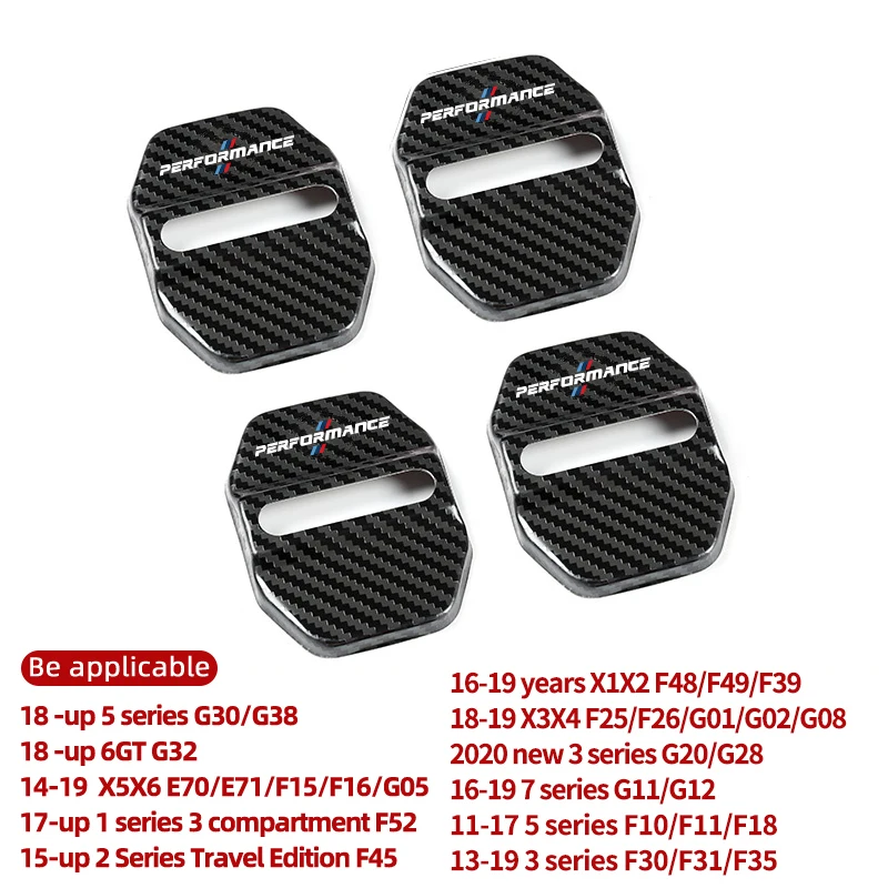 Cubierta de cerradura de puerta de coche, pegatinas protectoras de acero inoxidable, 4 piezas, para BMW serie 5, X3, X5, G20, G30, 6GT, G32, G01,