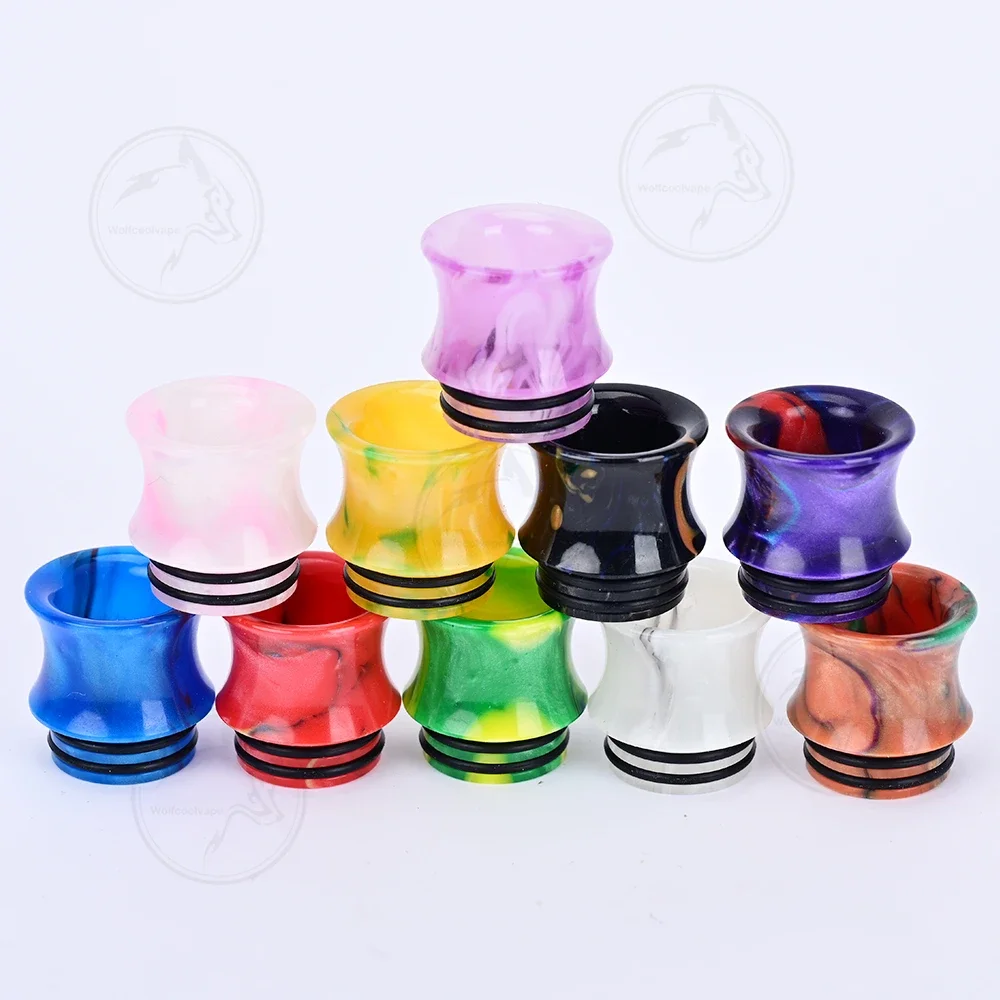 10pcs wolfcoolvape Drip Tips 810 drip tip vape mouthpiece random color resin material tips for Vapes Tanks rda rta rda