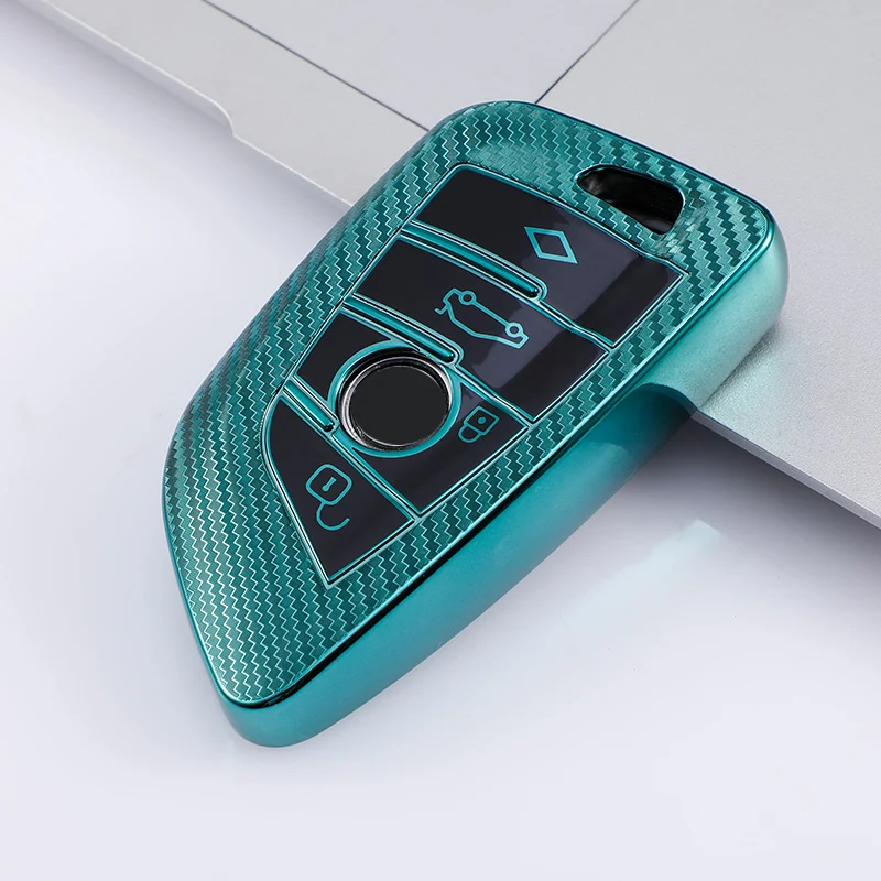 

TPU Carbon Grain Car Key Case Cover Shell for BMW X1 X3 X5 X6 X7 1/3/5/6/7 Series G30 G20 G32 G11 F20 Z4 F48 F39 G01 G02 F15 F16