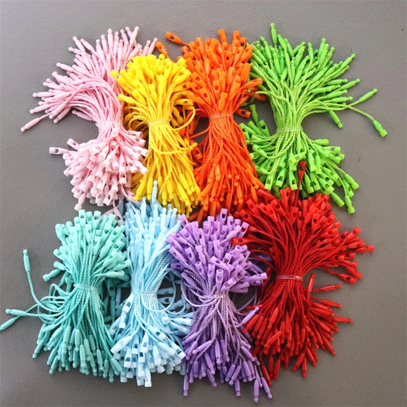 1000Pcs 80mm Hang Tag String 10 Colors Cords Polyester Rope Price Tag Snap Lock for Garment Bag Cards DIY Clothing Accessories