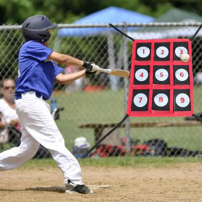 Baseball Pitching Target Softball Pitching Net Ball Training Network Adjustable Nine Grid Portable Hitting Backstop For Indoor