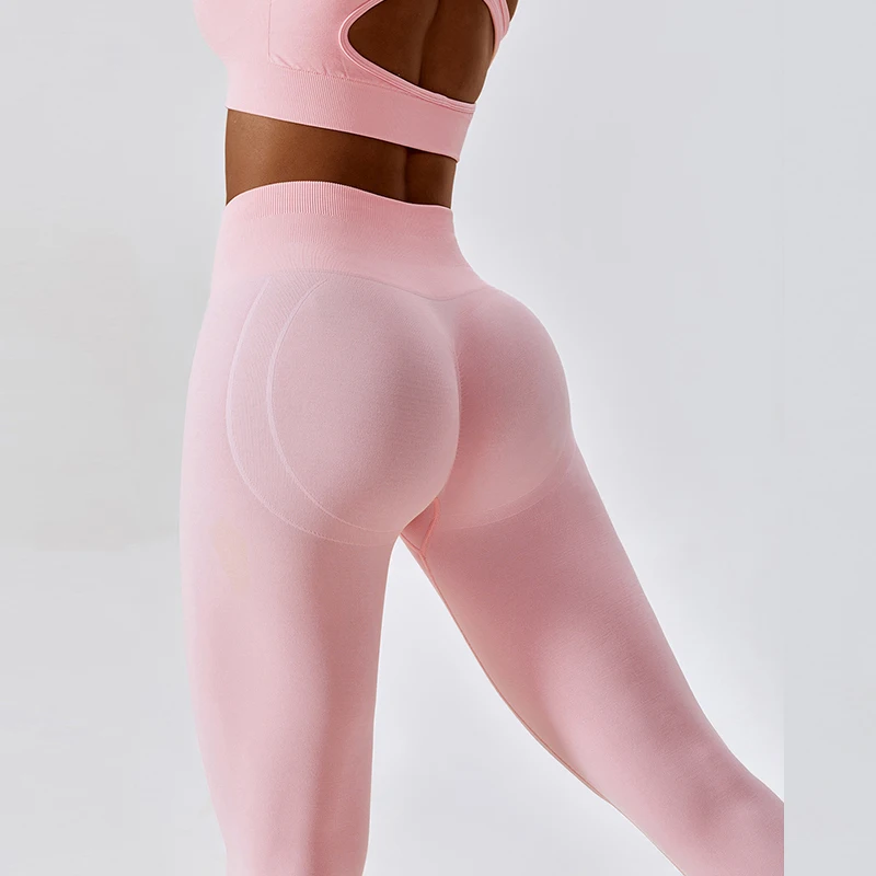 Yoga Training Leggings Women Seamless High Stretch Scrunch Butt Tummy Control Sports Tights