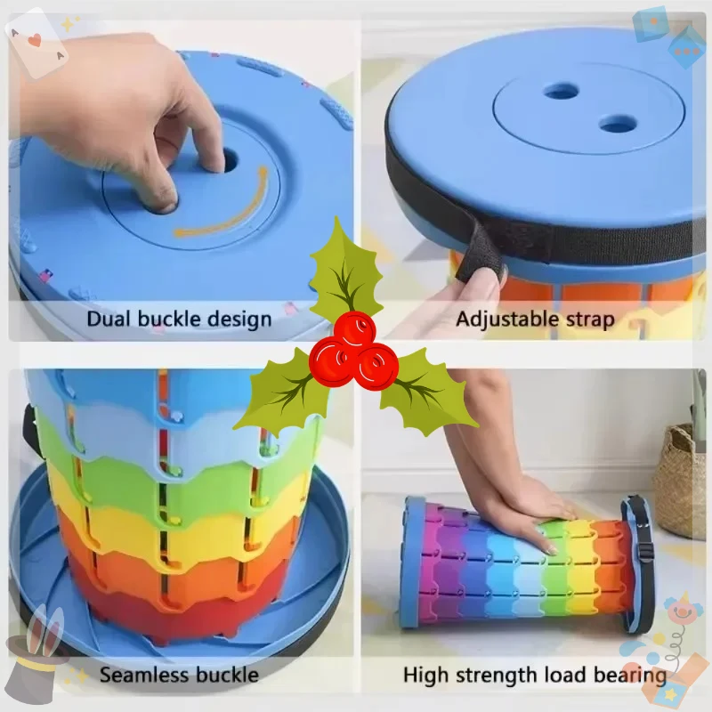 كرسي بلاستيكي خفيف الوزن قابل للطي - مقعد تلسكوبي محمول مع ارتفاع قابل للتعديل للتخييم في الهواء الطلق وأنشطة الصيد #1