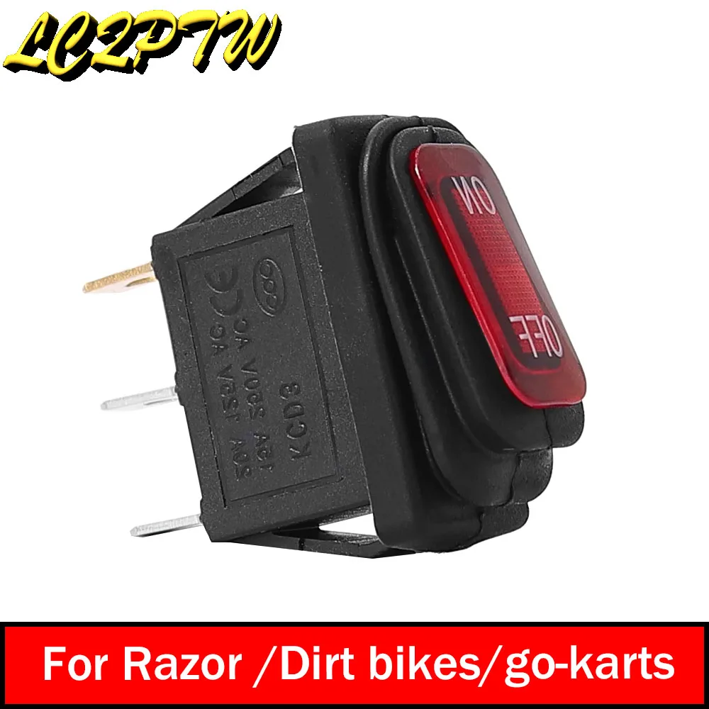 KCD3 Waterproof Rocker Switch Electric Scooter On/Off For Razor /Dirt bikes/go-karts Parts 15A 250VAC 20A 125VAC Power Switch