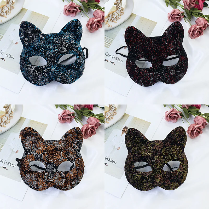 Donne sexy Gioco di ruolo Maschera per gatti Mezza faccia Volpe Animale Cosplay Maschera per il sesso Maschera per feste di Halloween Maschere fantasia per balli in maschera