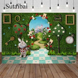 Fairy Tale Princess One Birthday Cake Smash Backdrop Alice Wonderland Tea Party Background Photography Dreamy Forest Photocall