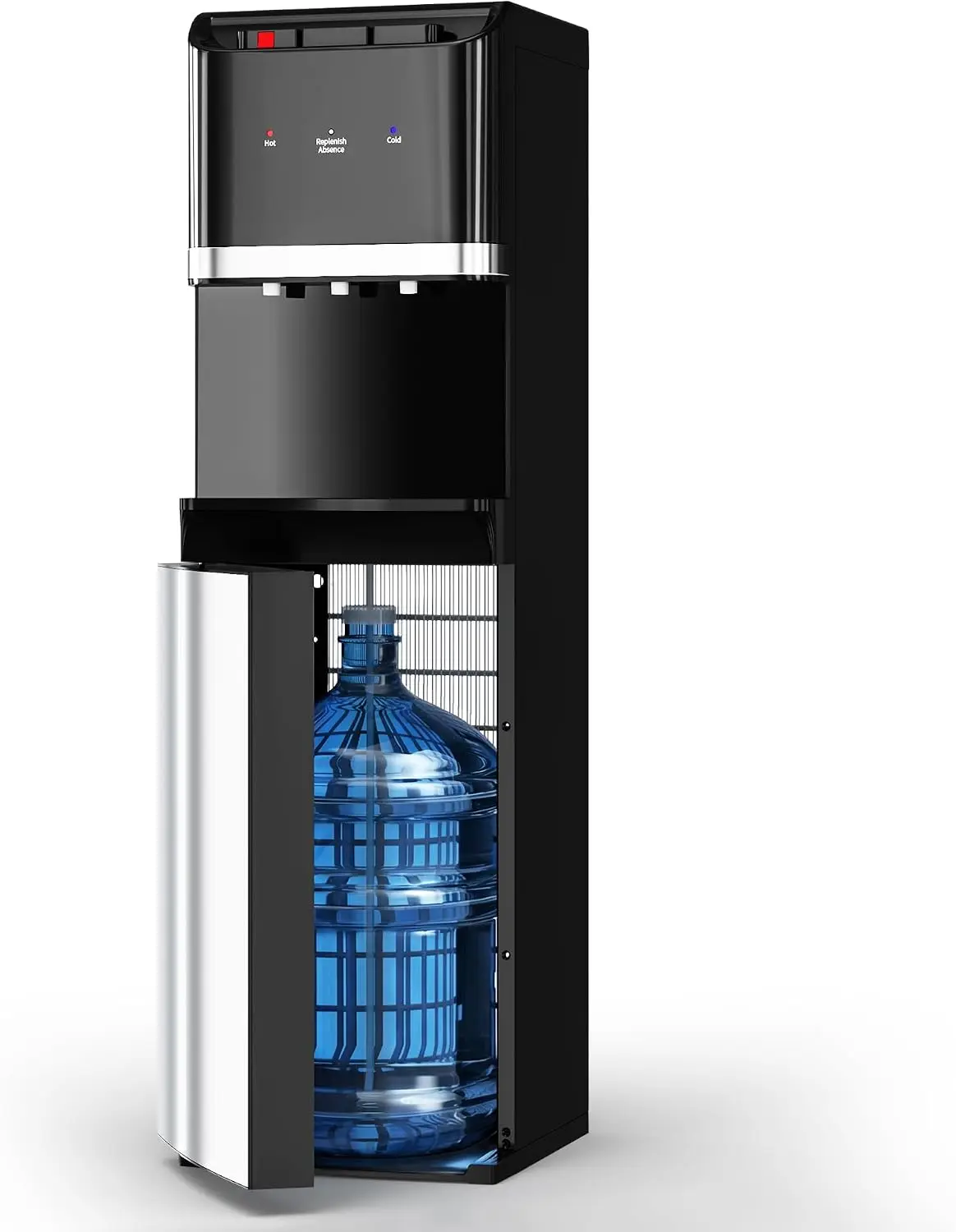 Gloss Black Bottom Loading Water Cooler Dispenser