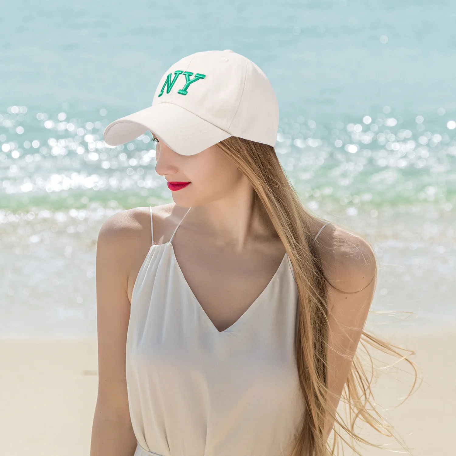 Men\'s Women\'s Baseball Caps NY Embroidery High Quality Visor Hats Beach Sun Protection Breathable Snapback Cap New Green