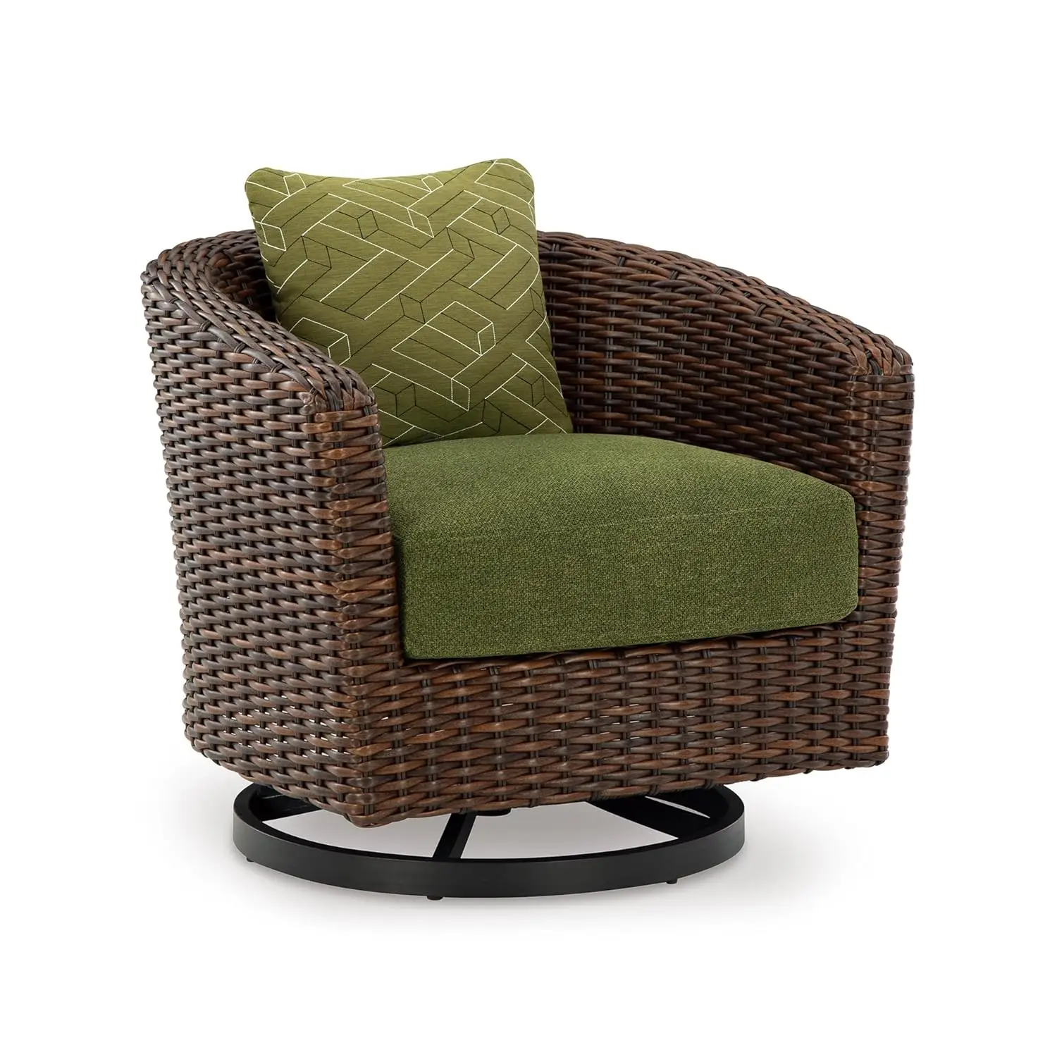

Horizon Hall Casual Nuvella Weather Resistant Fabric Outdoor Swivel Lounge Chair with Cushion and 1 Throw Pillow,, Customized