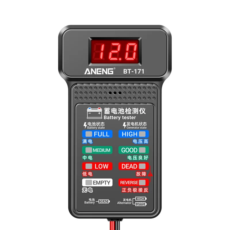 Herramientas de diagnóstico automotriz, probador de batería, BT-171, Analizador de batería de 12V