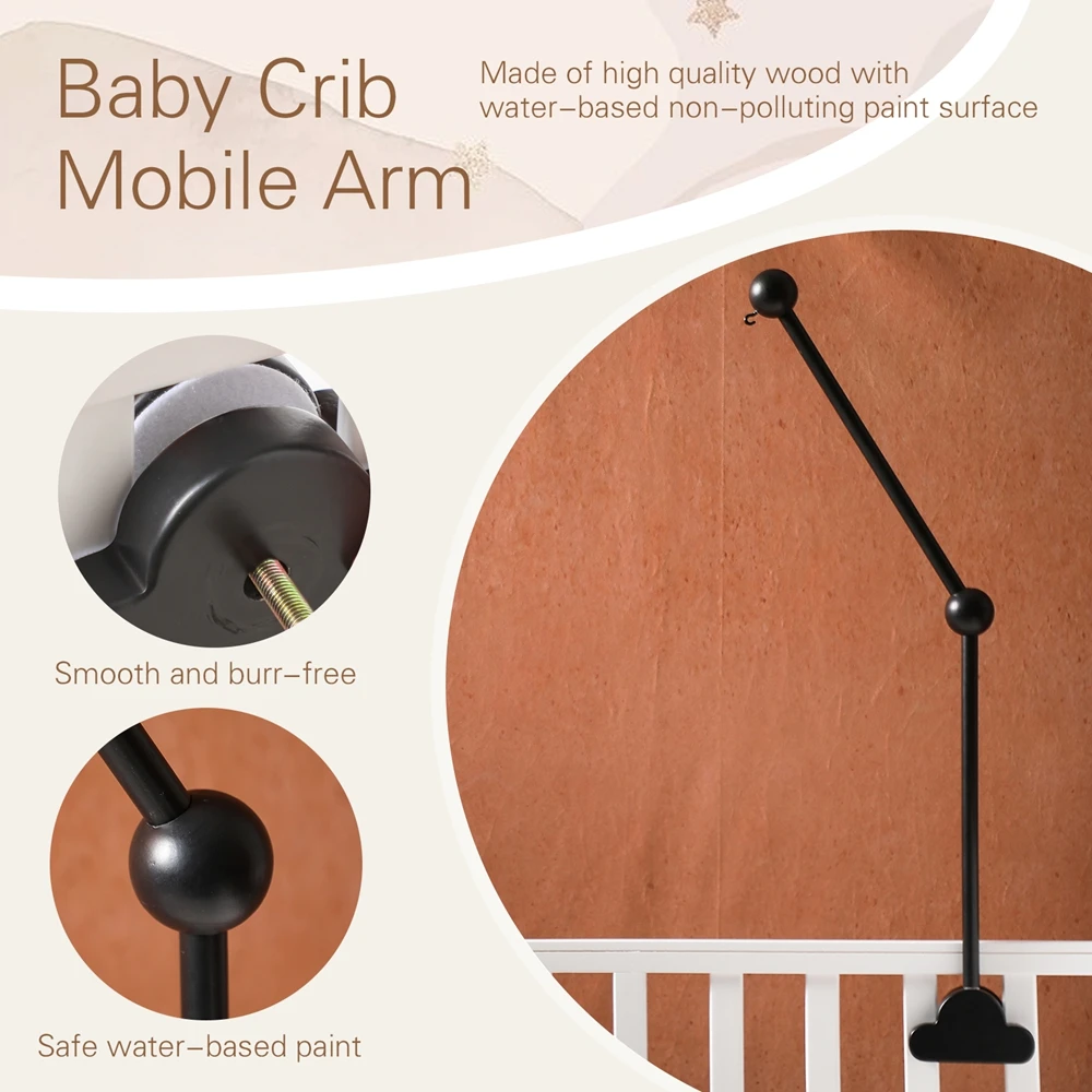 Baby Houten Bedbel Beugel 0-12 Maanden Bed Bel Beugel Houten Mobiele Pasgeboren Gehaakte Bed Bel Opknoping Speelgoed Newbaby rammelaar Speelgoed