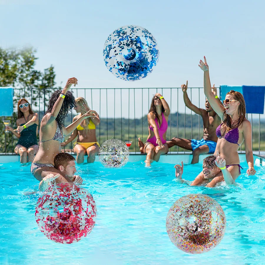 Palloncini d'acqua con paillettes gonfiabili in PVC, pallina d'acqua giocattolo piscina festa in spiaggia divertimento in acqua giocattoli da combattimento palline d'acqua giocattoli da bagno