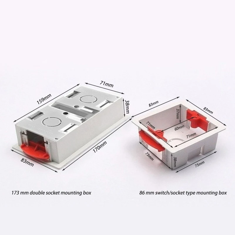 

Распределительная коробка для настенного выключателя, коробка для сращивания гипсокартона, универсальная белая коробка для скрытого монтажа из ПВХ типа 86/172