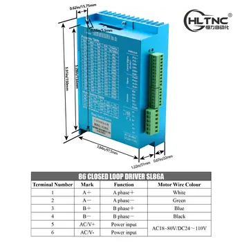 HLTNC SL86A DL86H AC 80V DC 24V 110V 8A hybridní servopohon vhodný pro krokový motor s uzavřenou smyčkou Nema34 s enkodérem pro CNC gravírku 6 nejlepší prodej Ovladač 24V stejnosměrného motoru - №4