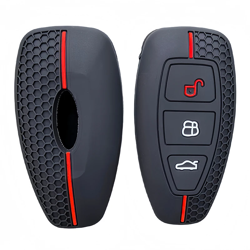 حافظة مفاتيح سيارة جديدة من السيليكون لسيارة فورد بوما جراند سي ماكس فوكس مونديو كوغا فييستا Ecosport Transit Kuga حافظة مفاتيح عن بعد من السيليكون #4