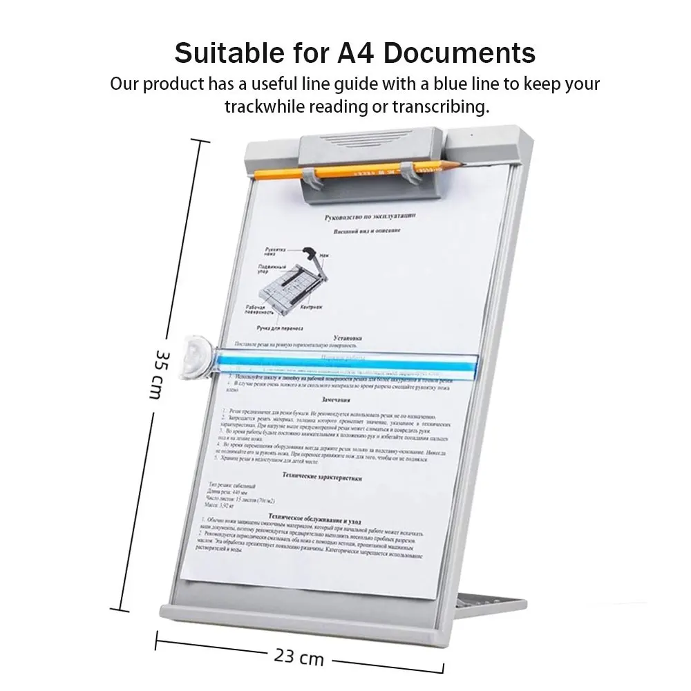 1PC Gray A4 Plastic Document Holder, Desktop Document Holder, Vertical Folder, Office Supplies.