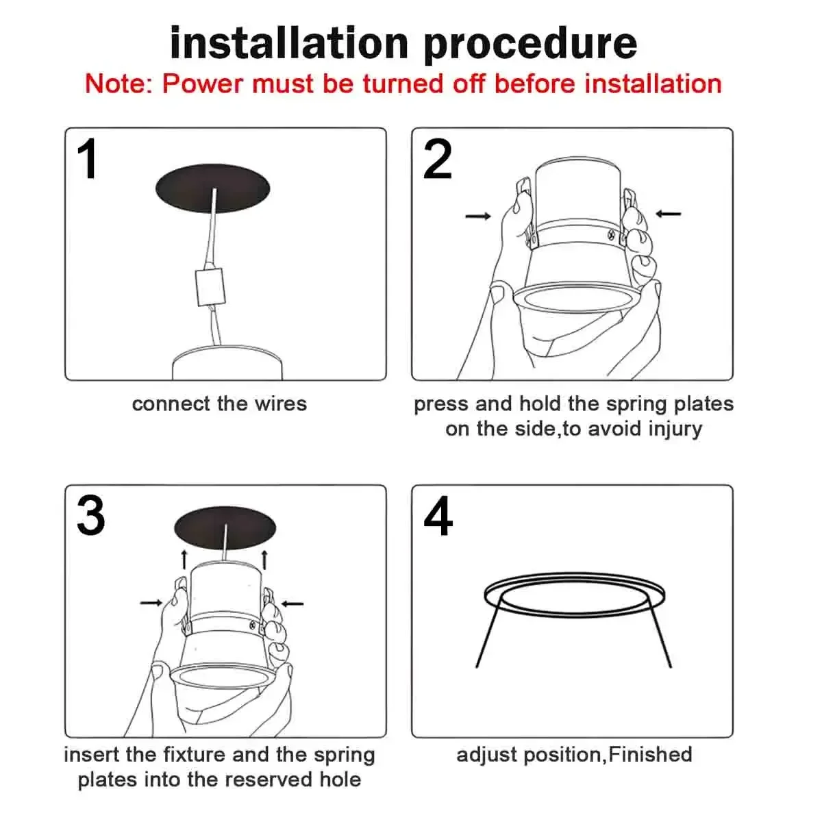 6pcs DC 24V Recessed LED Ceiling spotlight Round MR16-GU5.3 Fixture Holders Adjustable Spot Light light bases for home Bedroom