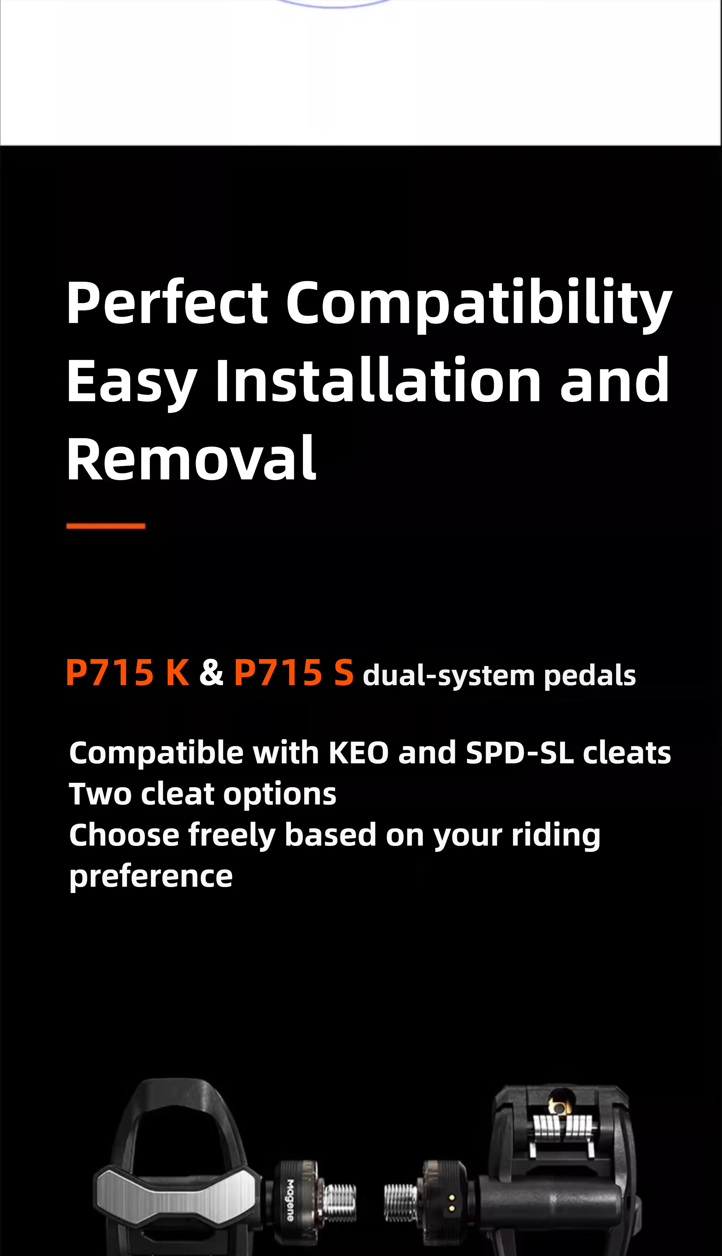 Magene P715 Pedal-Based Cycling Power Meter Dual-sided Bike Pedals ±1% Power Accuracy Bluetooth ANT+ Optimized for KEO&SPD-SL