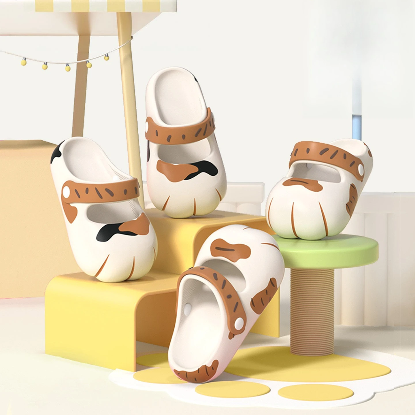 Cat Paw Series Summer Clogs Women Outdoor Non-slip Mary Jane Cute Cartoon Daily Commute Couple Beach Shoes