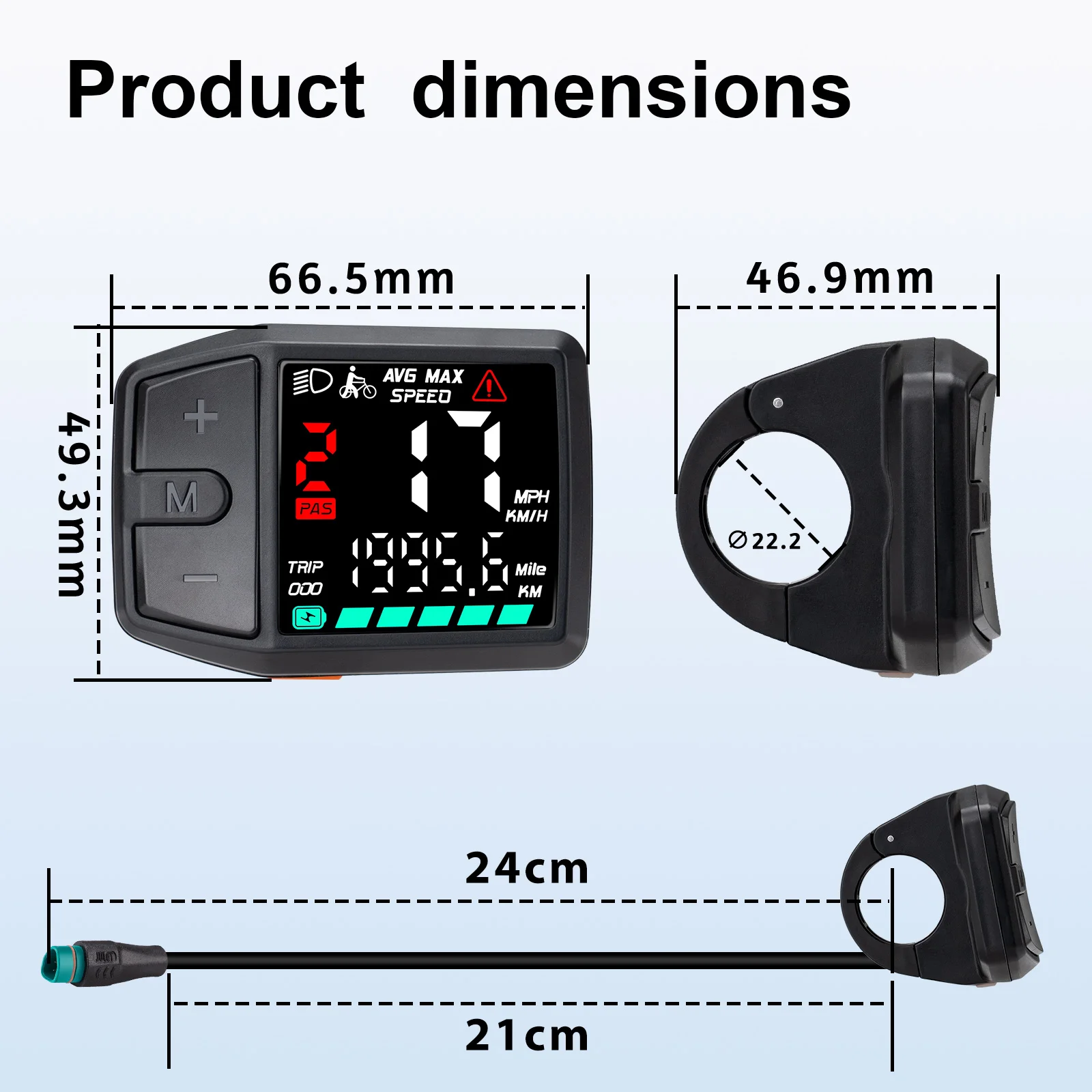 LED Display DZ41 Bluetooth Speedometer EBike Compatible with Bafang CAN Protocol 0-9 Levels M500 M600 G510 M620 M420 M300 M200
