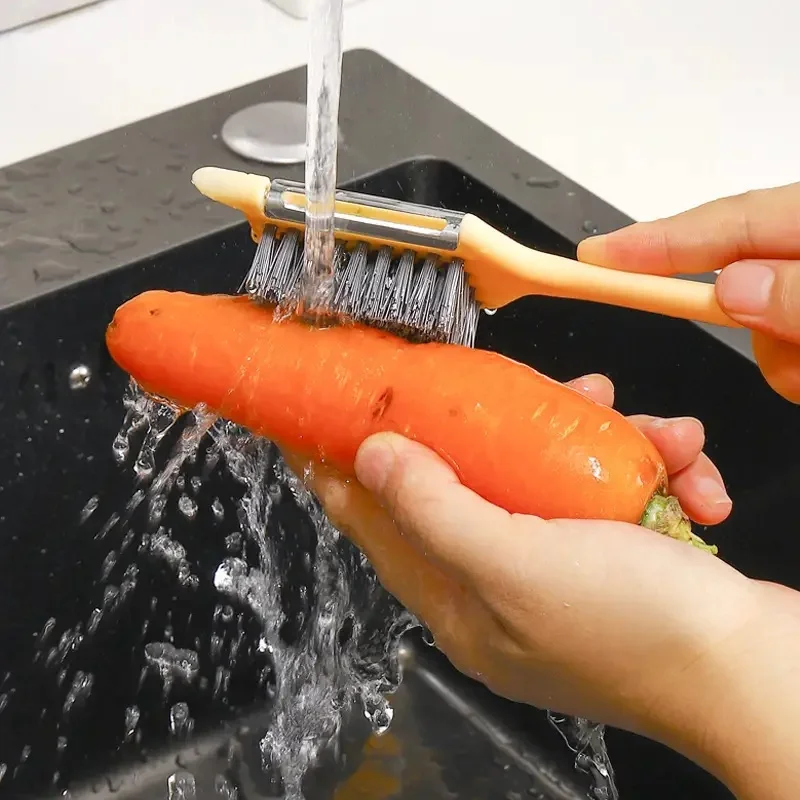 

1PC Hand Brushes For Cleaning Vegetable Scrubber Brush Fruit Peeler Brush Kitchen Cleaning Brush Carrot Peeler For Peeling