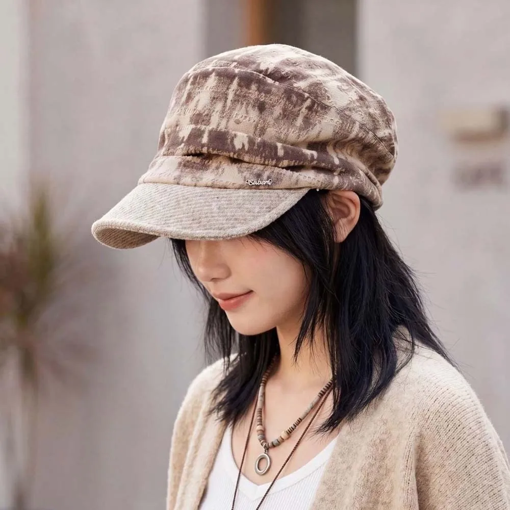 Baker Boy Hat Warm Plaid Newsboy Cap Soft Vintage Checked Slouchy Hat All Match Sweet Visor Beret Cap Ladies