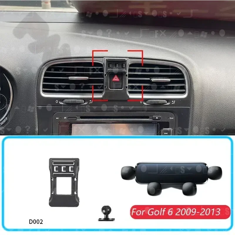 حامل هاتف السيارة ل Volkswagen Golf MK6 6 2009-2013 الجاذبية حامل جبل دعم أفقية لتحديد المواقع المحمول قوس قاعدة الملحقات