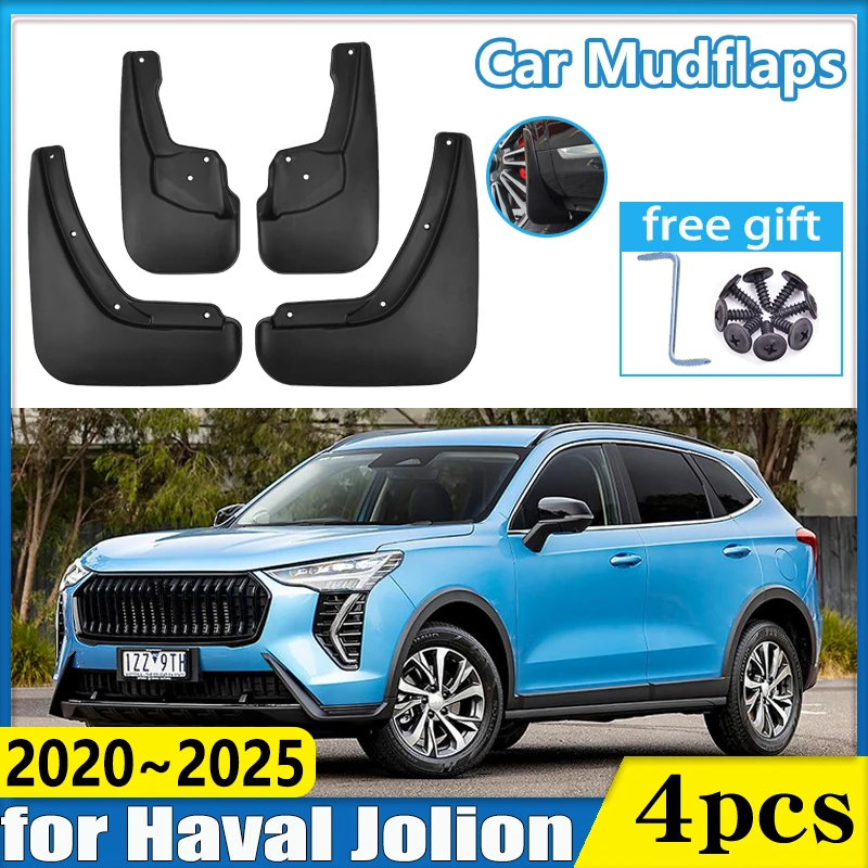for Haval Jolion 2020~2023 2024 2025 4x Car Mudflap Splash-proof Fender Front Wheel Mud Flap Guards Splash Mudguards Accessories