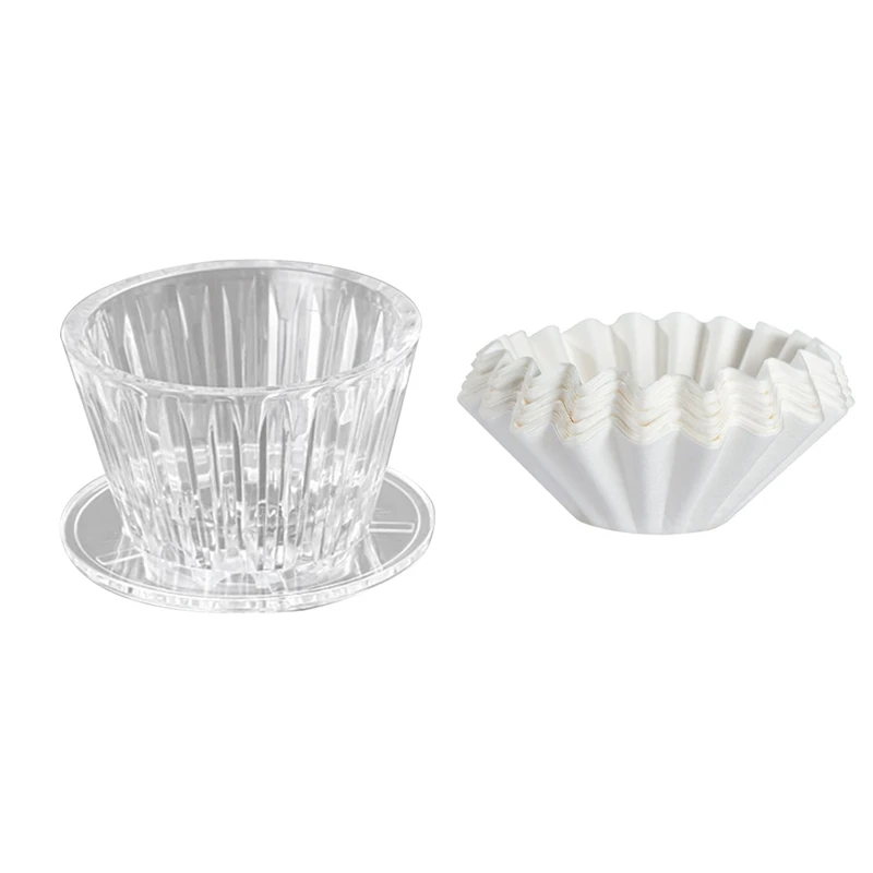 Hand-Poured Cake Shaped Origami Filter Cup W/50Pcs Filter PaperJAS