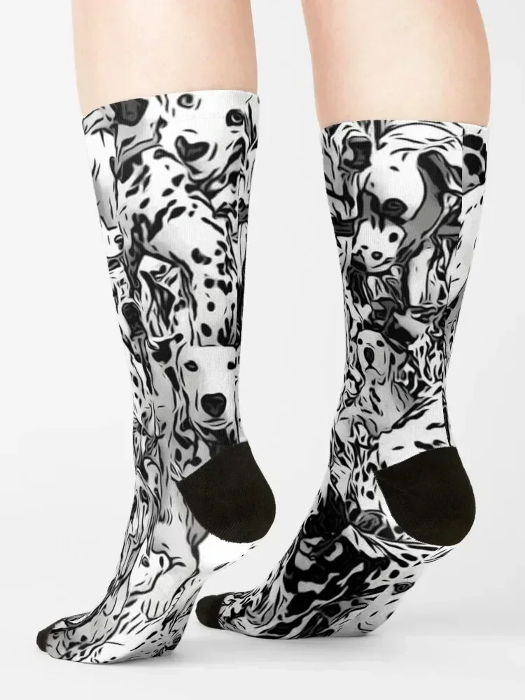 Dalmation Collage B&W Socks Crossfit Happy Lots الجمالية للرجال والنساء