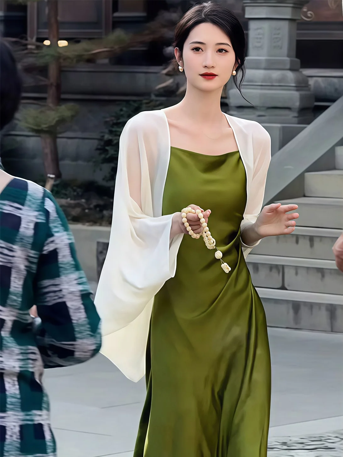 

Elegant Summer Outfit Chic Strap Dress And Open Cardigan Lightweight Maturity Style Beautiful beyond Words Set Casual Style