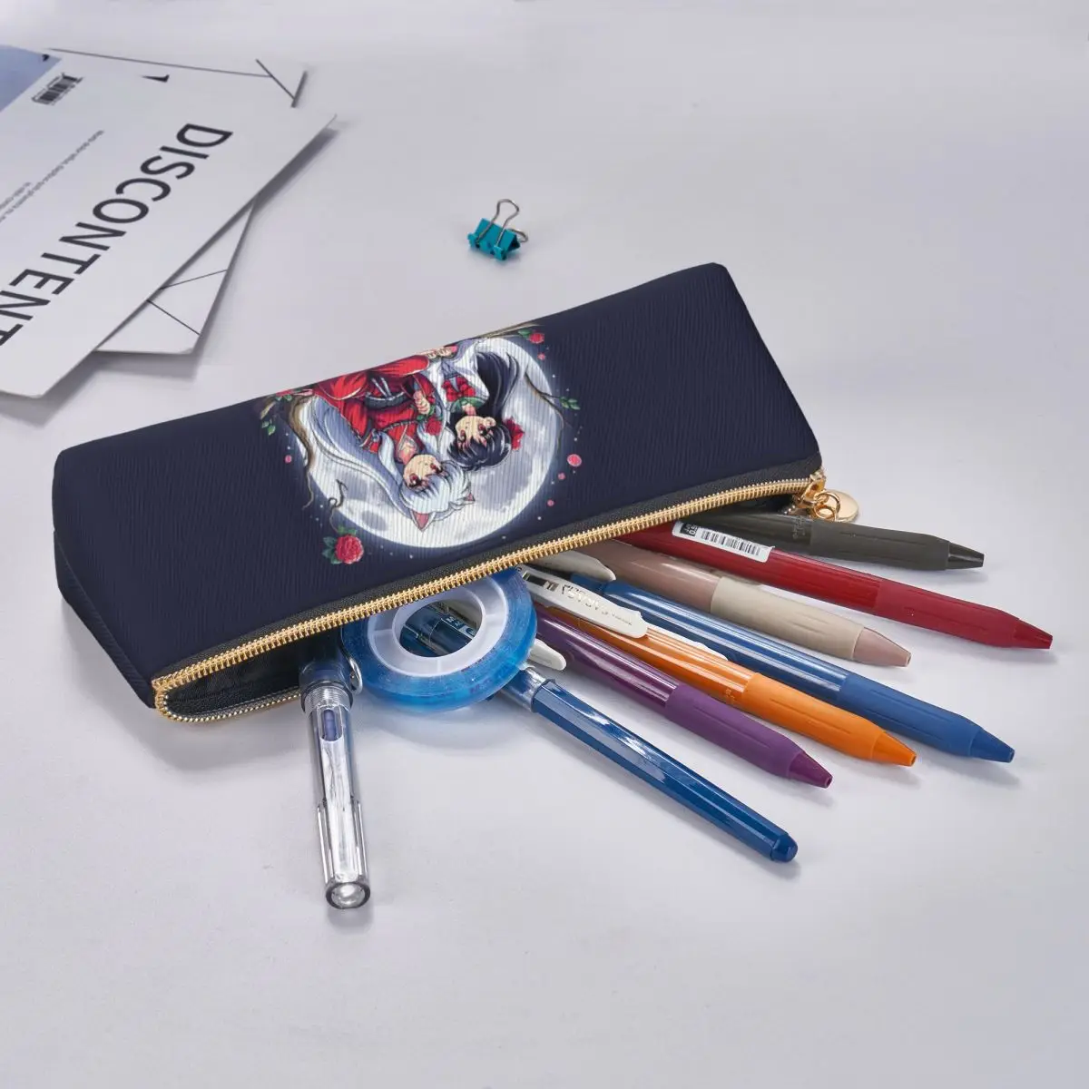 Estuche para lápices Manga Kimono Inuyasha Sesshomaru, estuche para lápices, almacenamiento, suministros de papelería, caja para bolígrafos de gran capacidad, bolsa para lápices, escuela